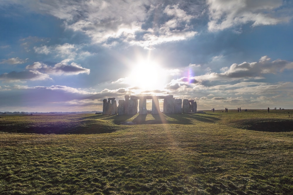 Stonehenge,Against,The,Sun,With,Reflections,,Wiltshire,,England